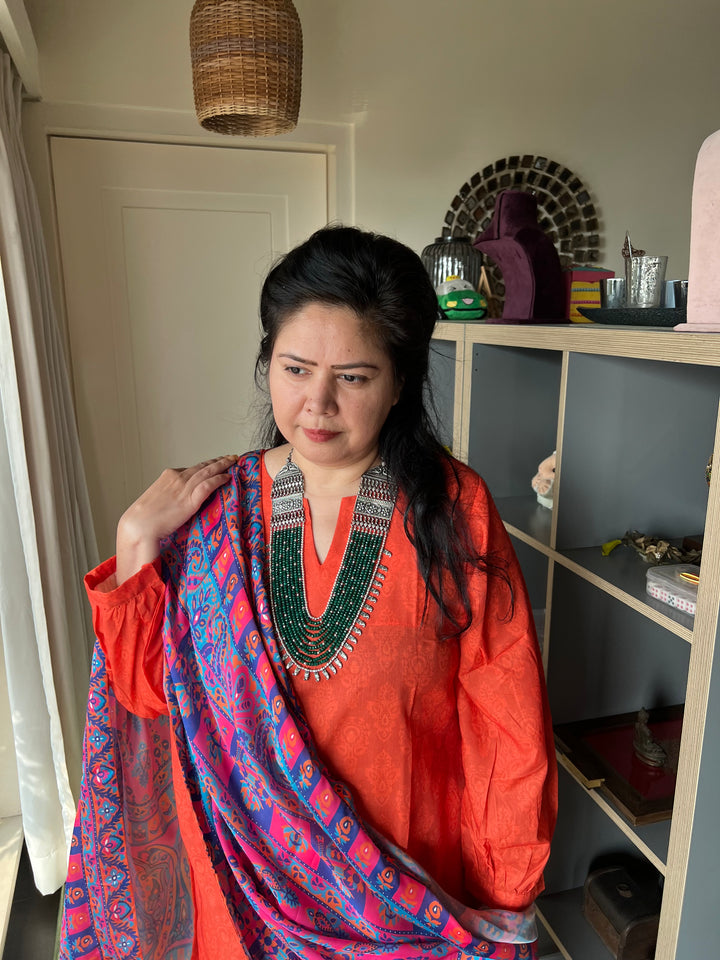 Paisley Sterling 925 Silver Jade Rani Haar/ Real Silver Necklace/ Pearl Necklace