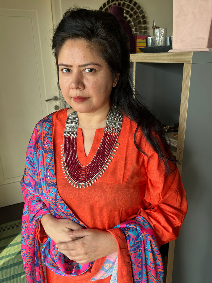 Paisley Sterling 925 Silver Jade Rani Haar/ Real Silver Necklace/ Pearl Necklace