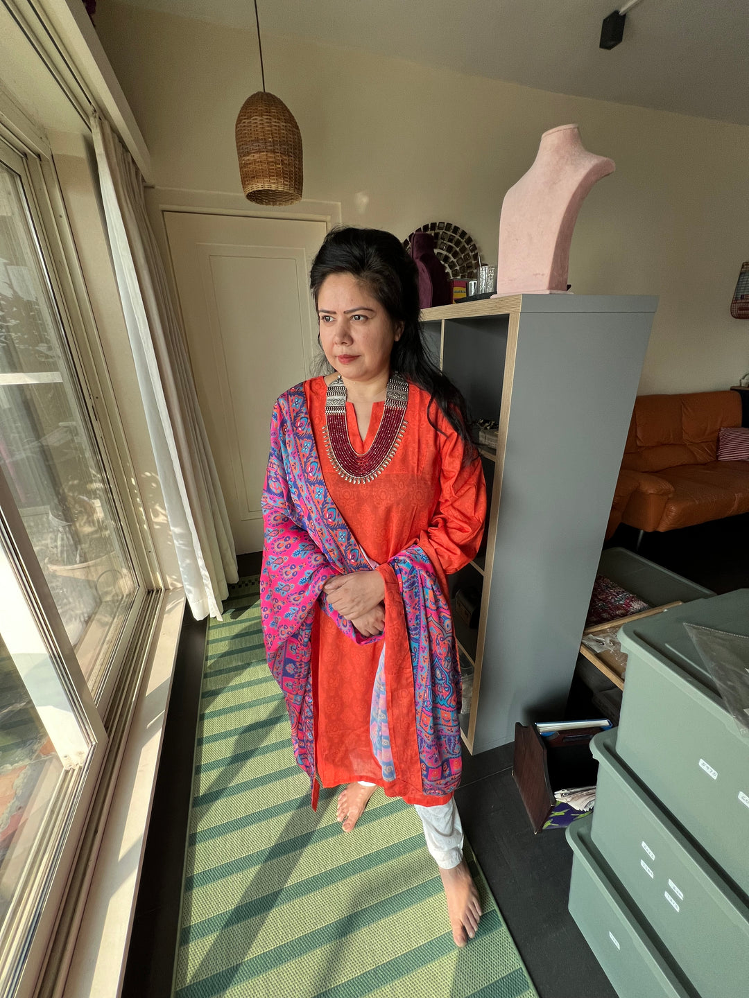 Paisley Sterling 925 Silver Jade Rani Haar/ Real Silver Necklace/ Pearl Necklace