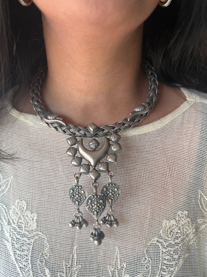 Handmade Tribal Hasli Necklace | Antique Polish Brass Statement Necklace