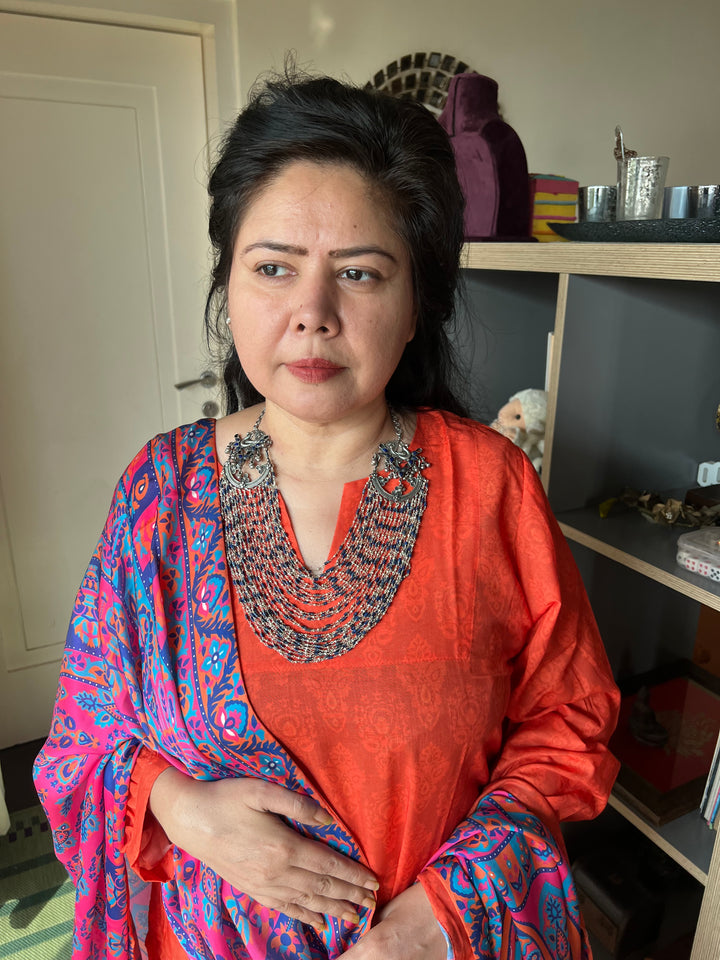 Afghani Lapis Lazuli Sterling 925 Silver Necklace/ Real Silver Necklace/ Lapis Lazuli Necklace