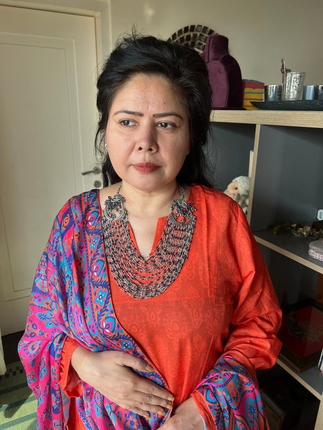 Afghani Lapis Lazuli Sterling 925 Silver Necklace/ Real Silver Necklace/ Lapis Lazuli Necklace