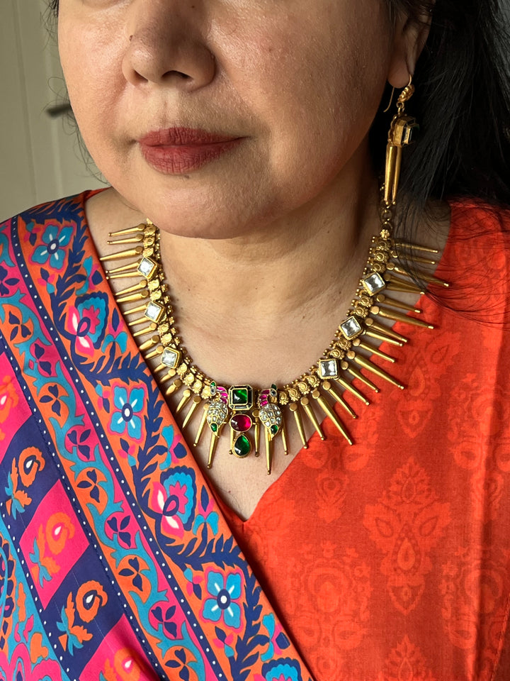 Elegant Jadau 925 Silver Necklace Set - Unmatched Quality and Style