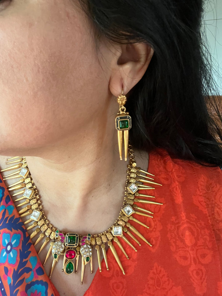 Elegant Jadau 925 Silver Necklace Set - Unmatched Quality and Style