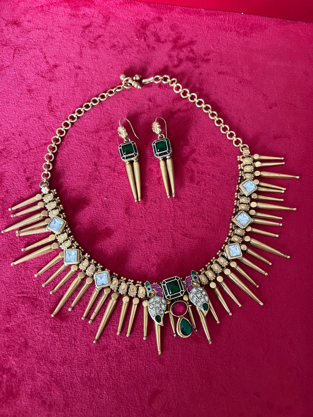 Elegant Jadau 925 Silver Necklace Set - Unmatched Quality and Style