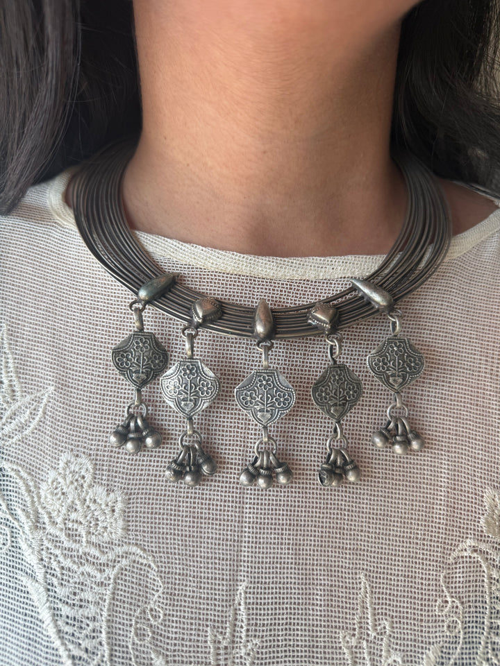 Handmade Tribal Hasli Necklace | Antique Polish Brass Statement Necklace