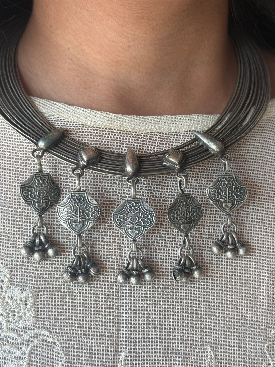 Handmade Tribal Hasli Necklace | Antique Polish Brass Statement Necklace