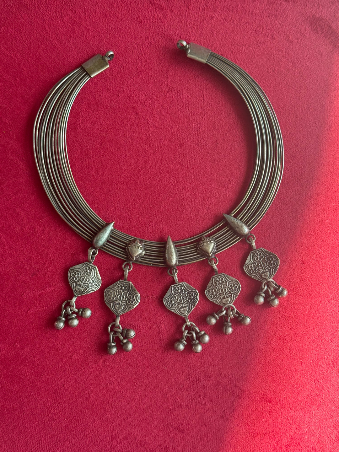 Handmade Tribal Hasli Necklace | Antique Polish Brass Statement Necklace