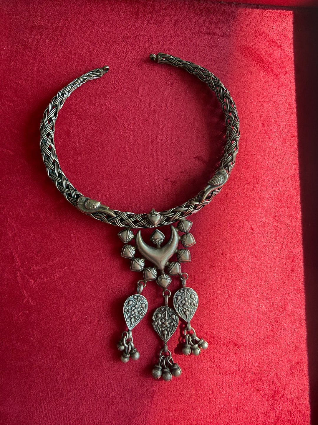 Handmade Tribal Hasli Necklace | Antique Polish Brass Statement Necklace