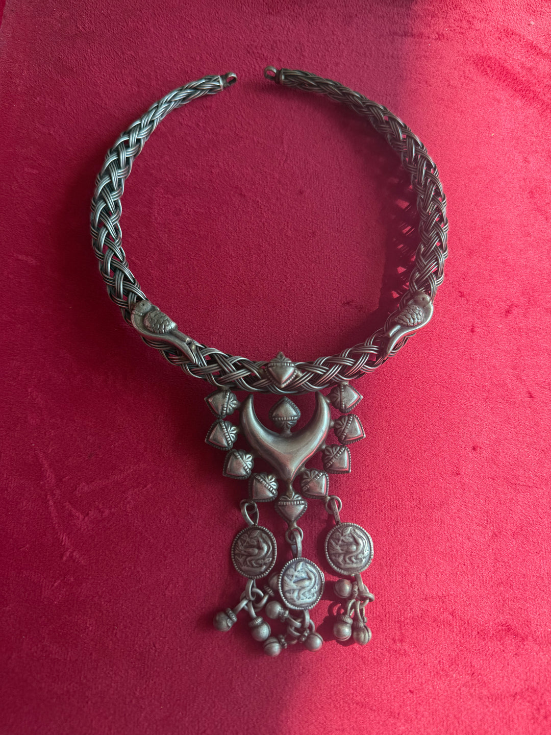 Handmade Tribal Hasli Necklace | Antique Polish Brass Statement Necklace