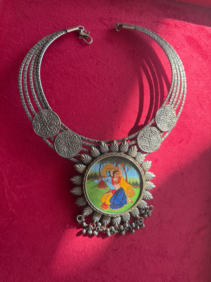 Handmade Tribal Hasli Necklace | Antique Polish Brass Statement Necklace