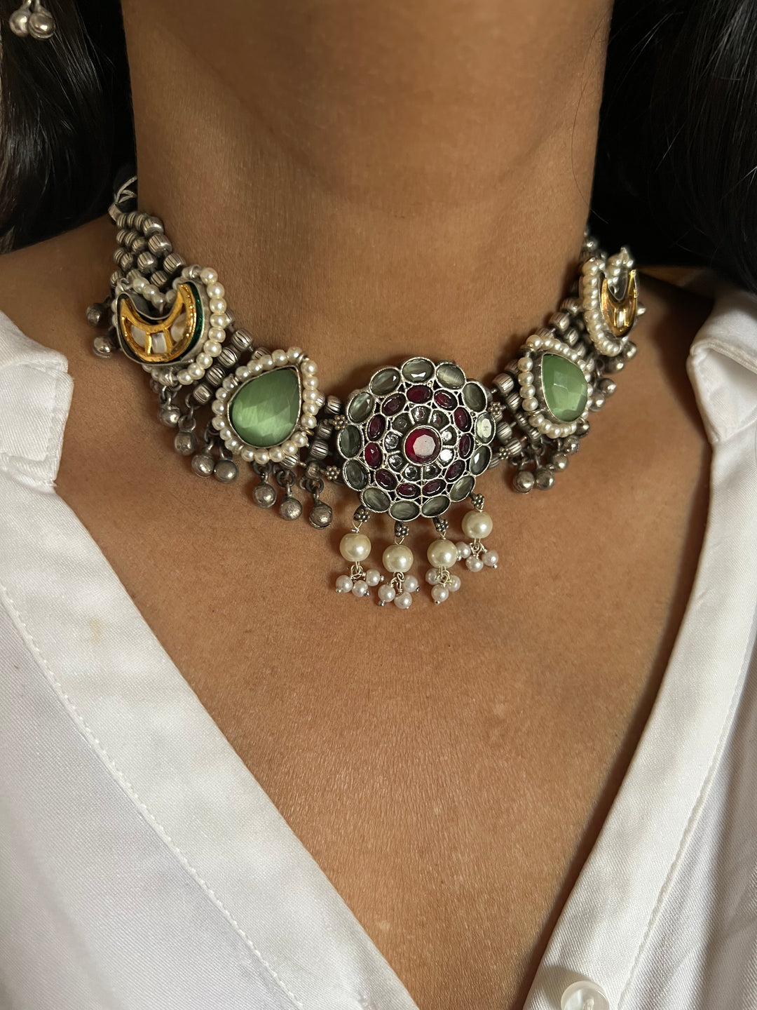 Vintage Artistic Choker with Earrings