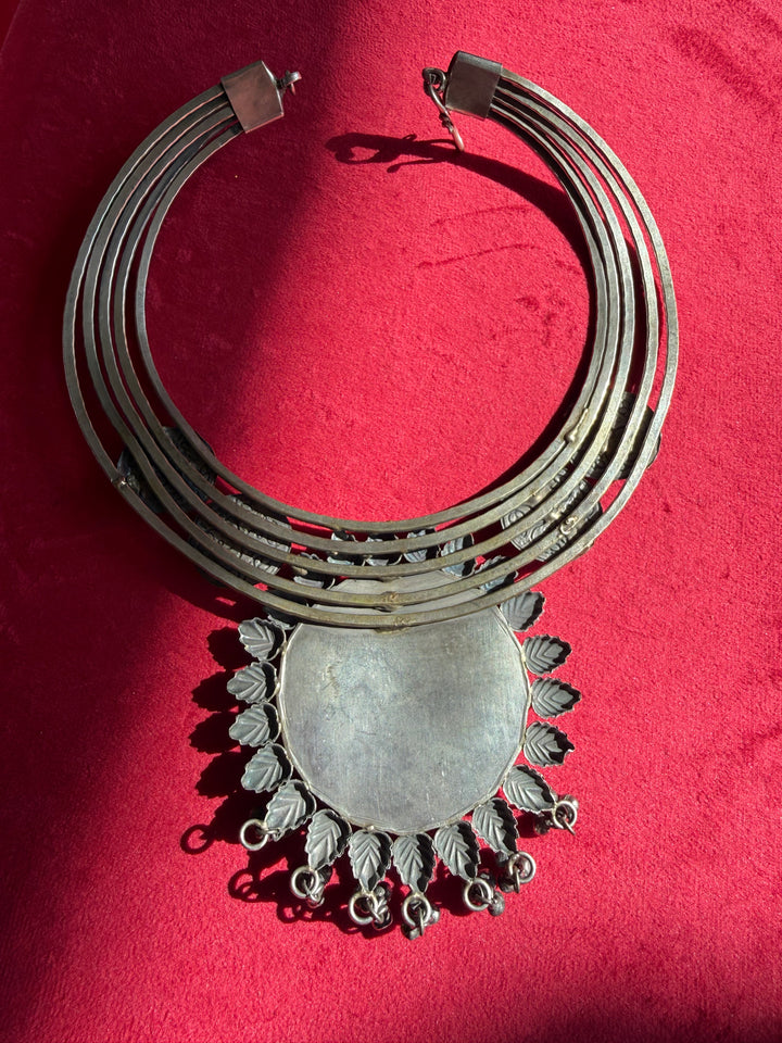 Handmade Tribal Hasli Necklace | Antique Polish Brass Statement Necklace