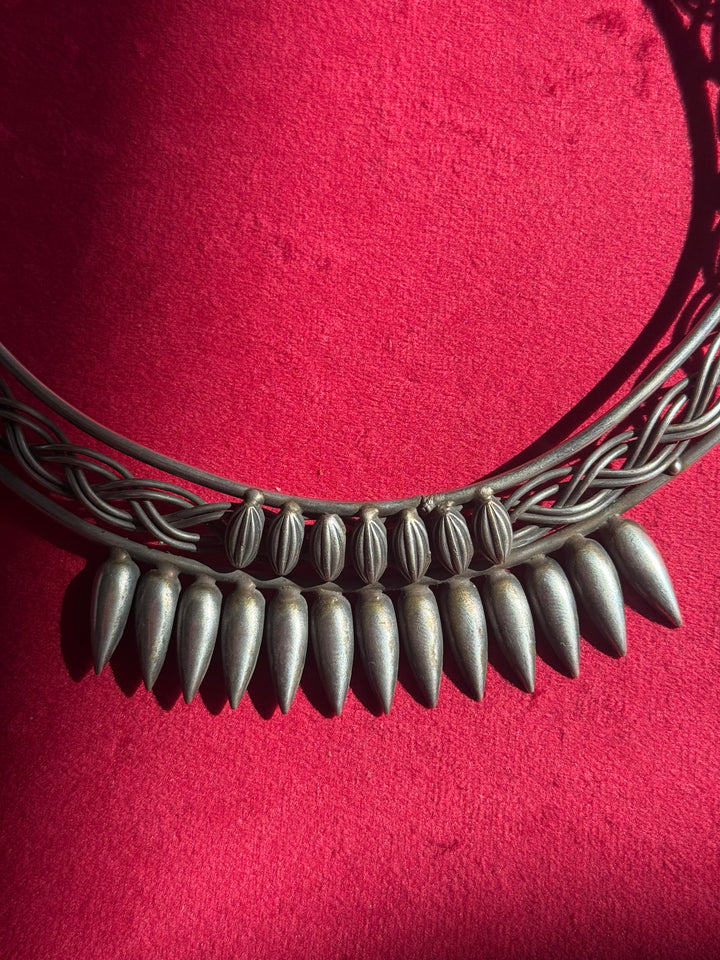Handmade Tribal Hasli Necklace | Antique Polish Brass Statement Necklace