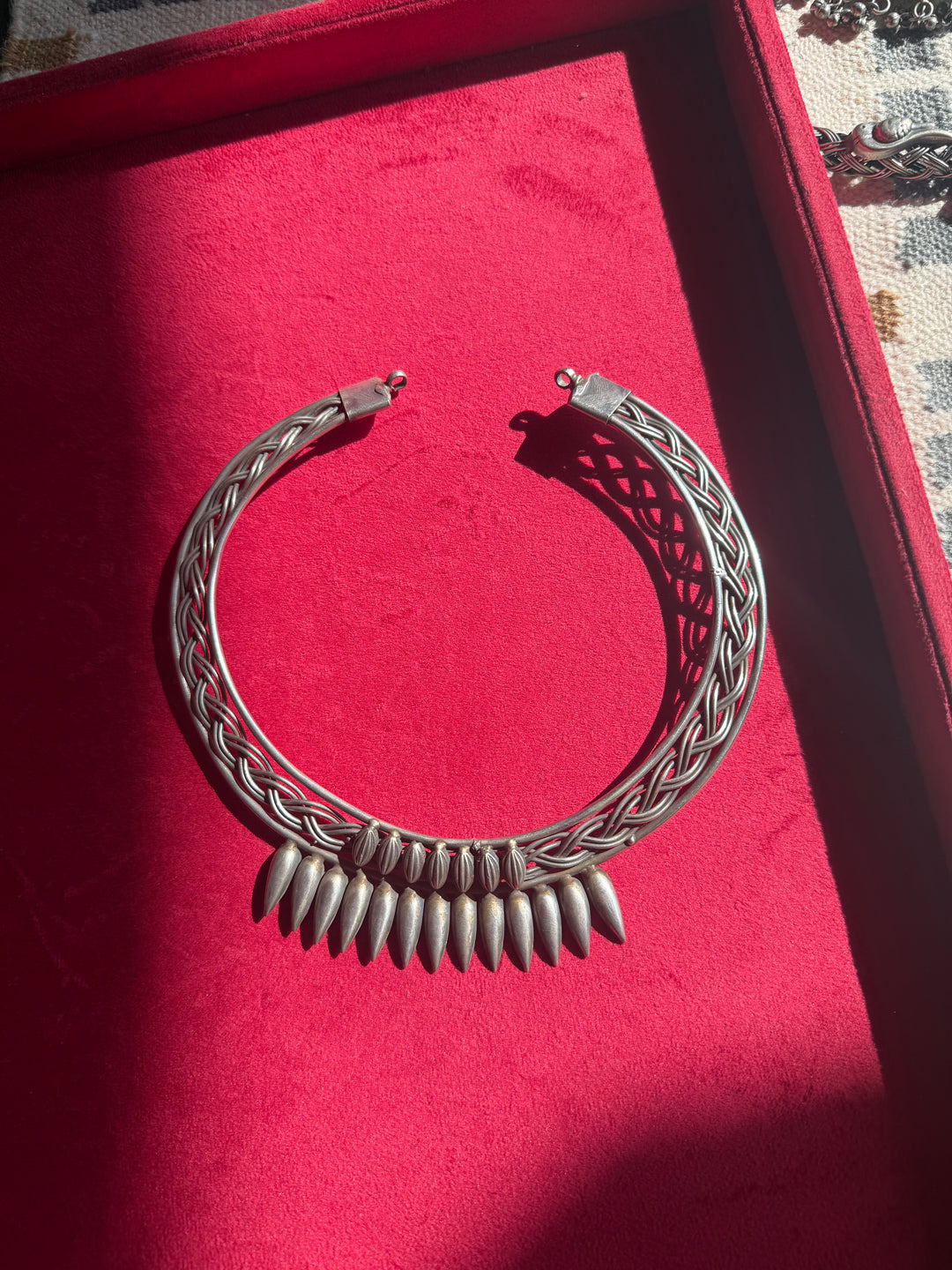 Handmade Tribal Hasli Necklace | Antique Polish Brass Statement Necklace