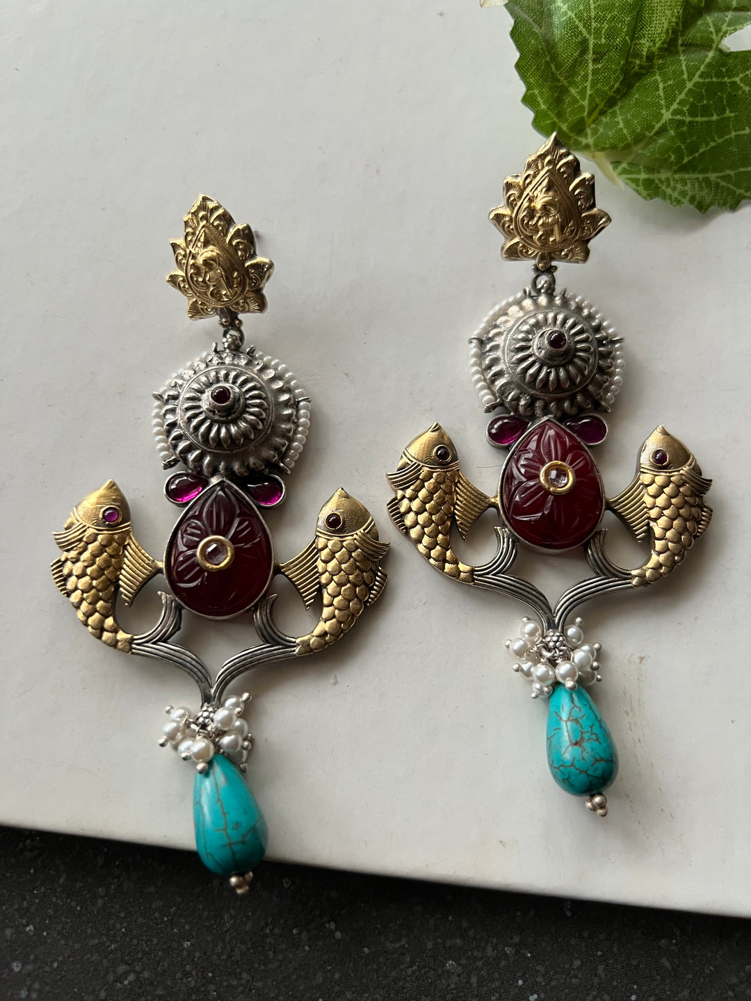 Unique Fish Design Silver Earrings - One-of-a-Kind Piece