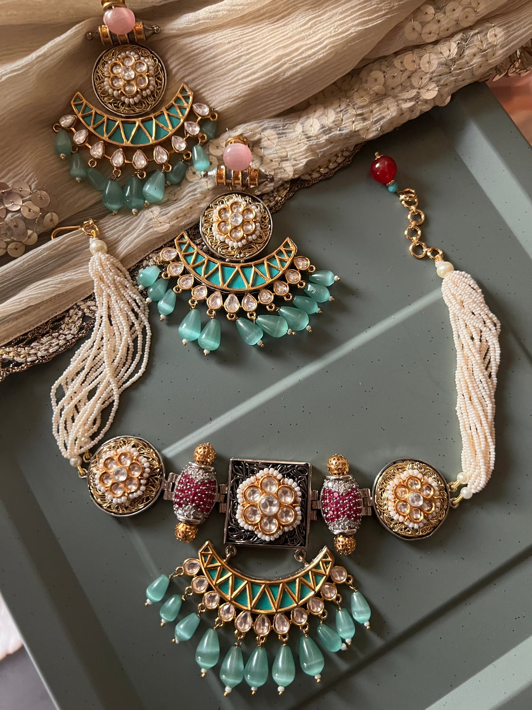 Designer Kundan Choker Necklace Set - Unmatched Quality and Style