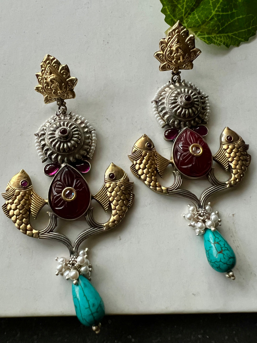 Unique Fish Design Silver Earrings - One-of-a-Kind Piece