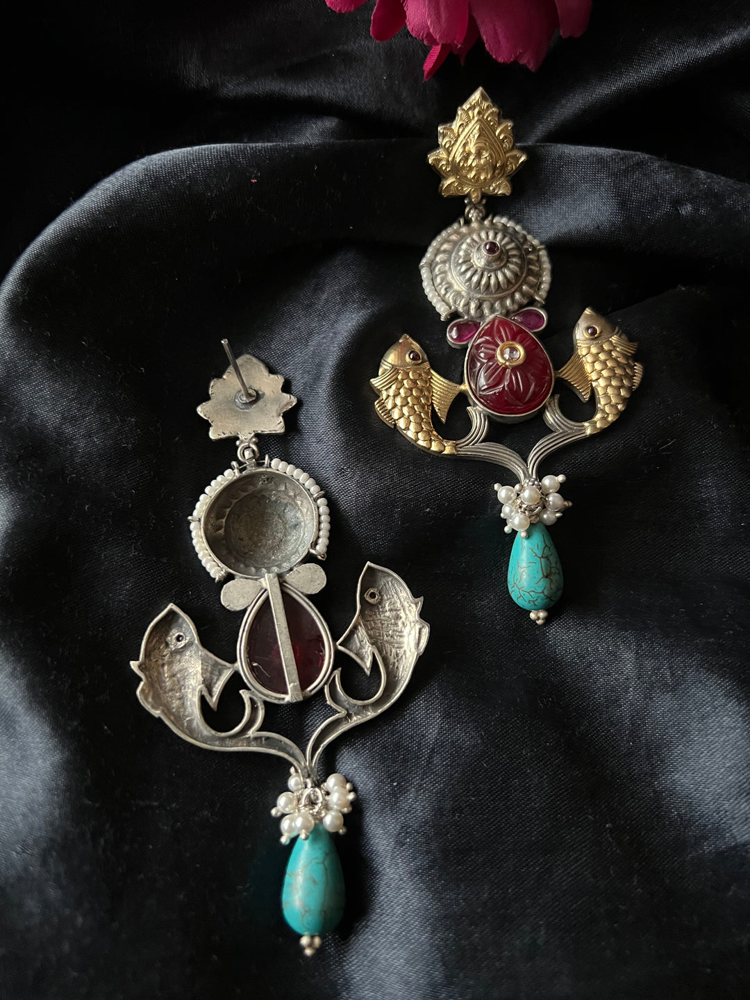 Unique Fish Design Silver Earrings - One-of-a-Kind Piece