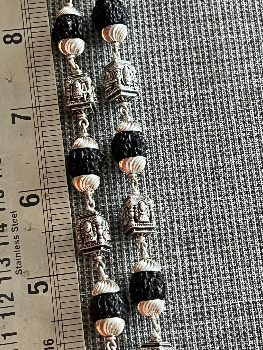 Handmade 925 Silver Necklace with Real Rudraksh | Spiritual Necklace by SHIVKA