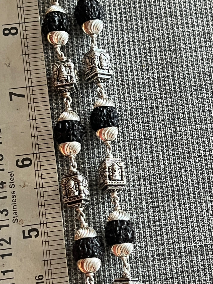 Handmade 925 Silver Necklace with Real Rudraksh | Spiritual Necklace by SHIVKA