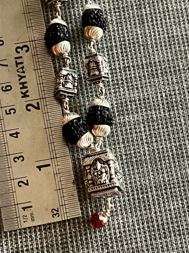 Handmade 925 Silver Necklace with Real Rudraksh | Spiritual Necklace by SHIVKA