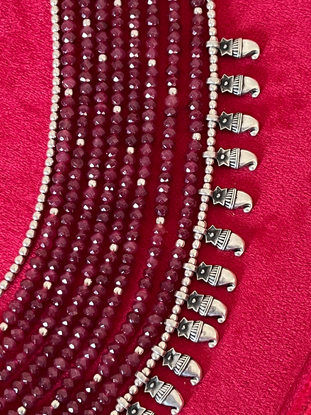 Paisley Sterling 925 Silver Jade Rani Haar/ Real Silver Necklace/ Pearl Necklace