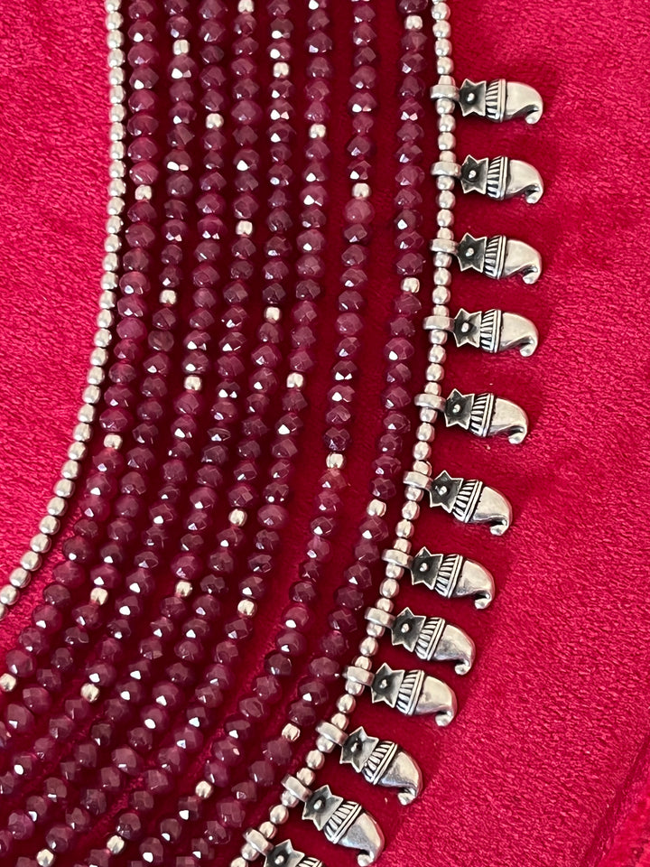 Paisley Sterling 925 Silver Jade Rani Haar/ Real Silver Necklace/ Pearl Necklace