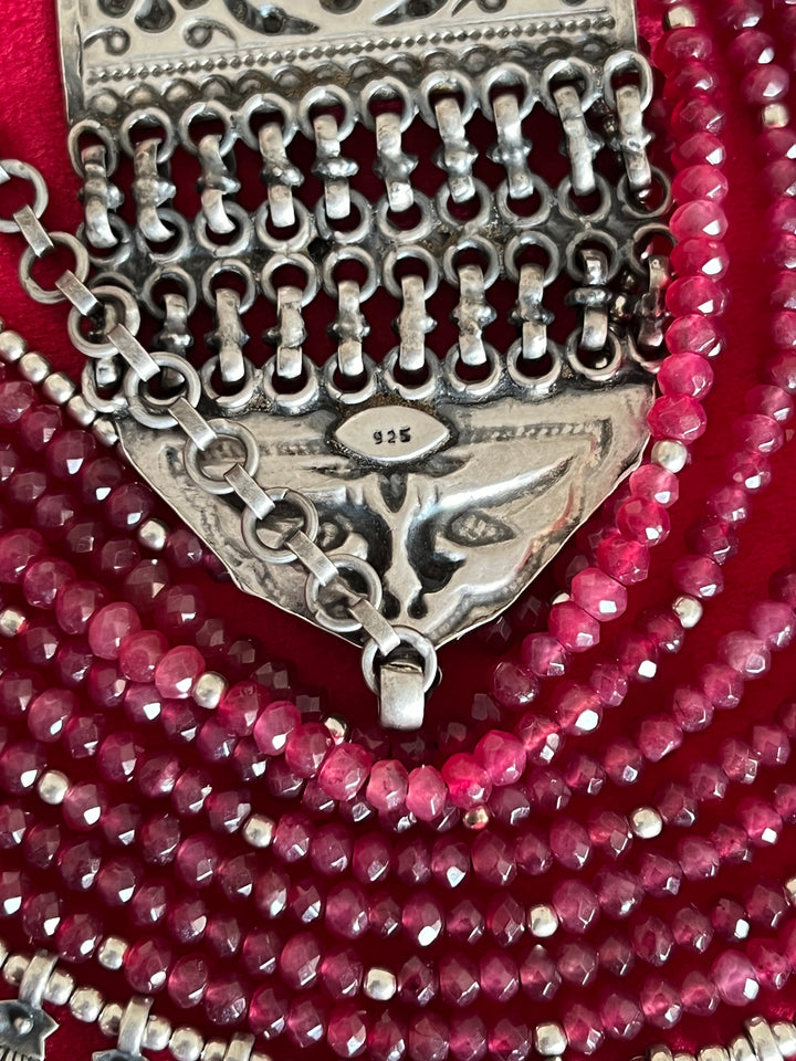 Paisley Sterling 925 Silver Jade Rani Haar/ Real Silver Necklace/ Pearl Necklace