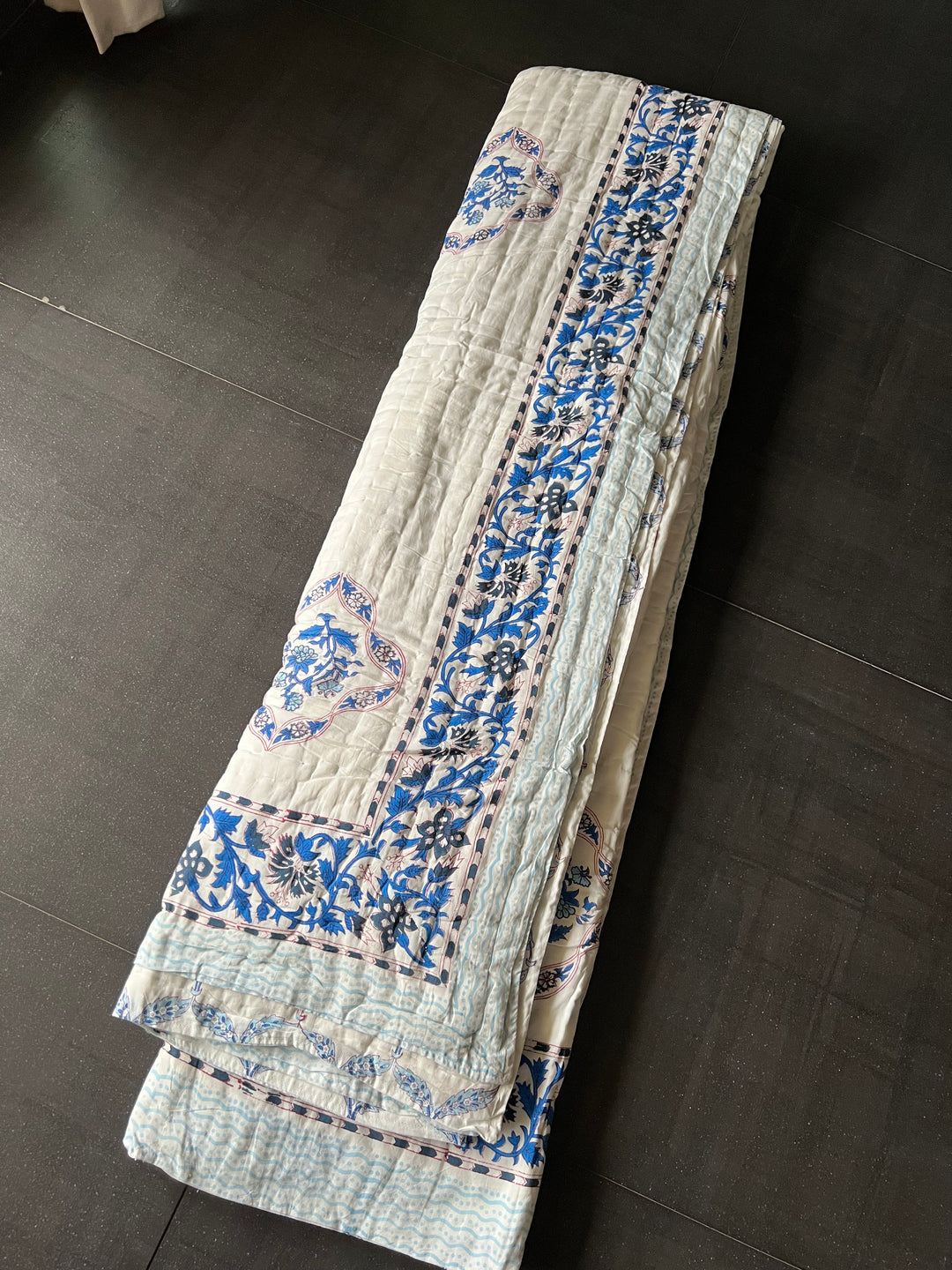 Double Bed Jaipur Quilt/ Queen Bed Jaipur Quilt/ Pure Cotton Quilt/ Hand Block Printed Quilt