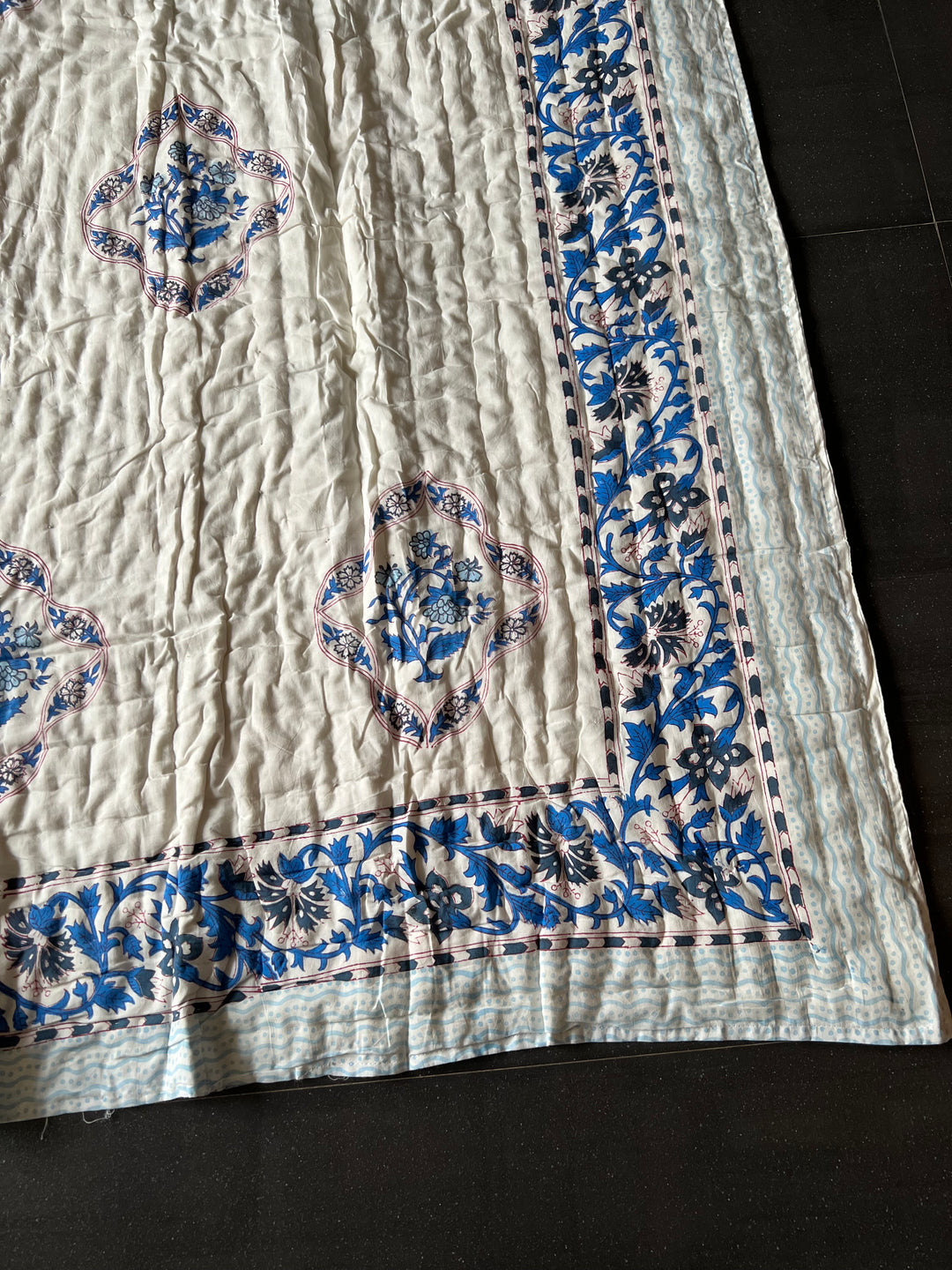 Double Bed Jaipur Quilt/ Queen Bed Jaipur Quilt/ Pure Cotton Quilt/ Hand Block Printed Quilt