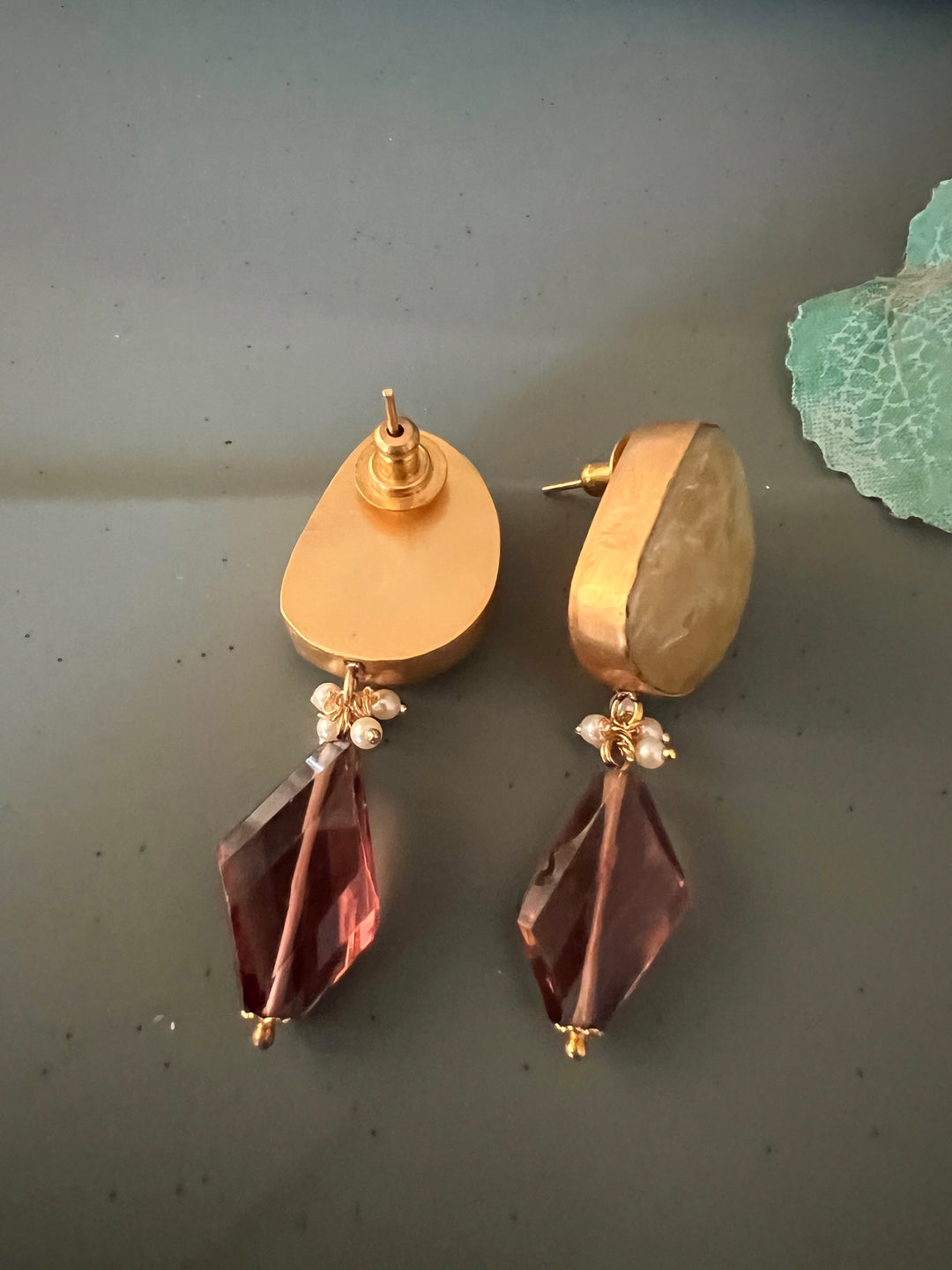 Fluorite Drop Natural Sapphire Studs - Premium Quality, Exquisite Craftsmanship