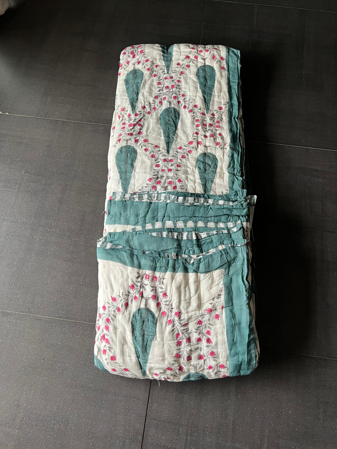 Double Bed Jaipur Quilt/ Queen Bed Jaipur Quilt/ Pure Cotton Quilt/ Hand Block Printed Quilt