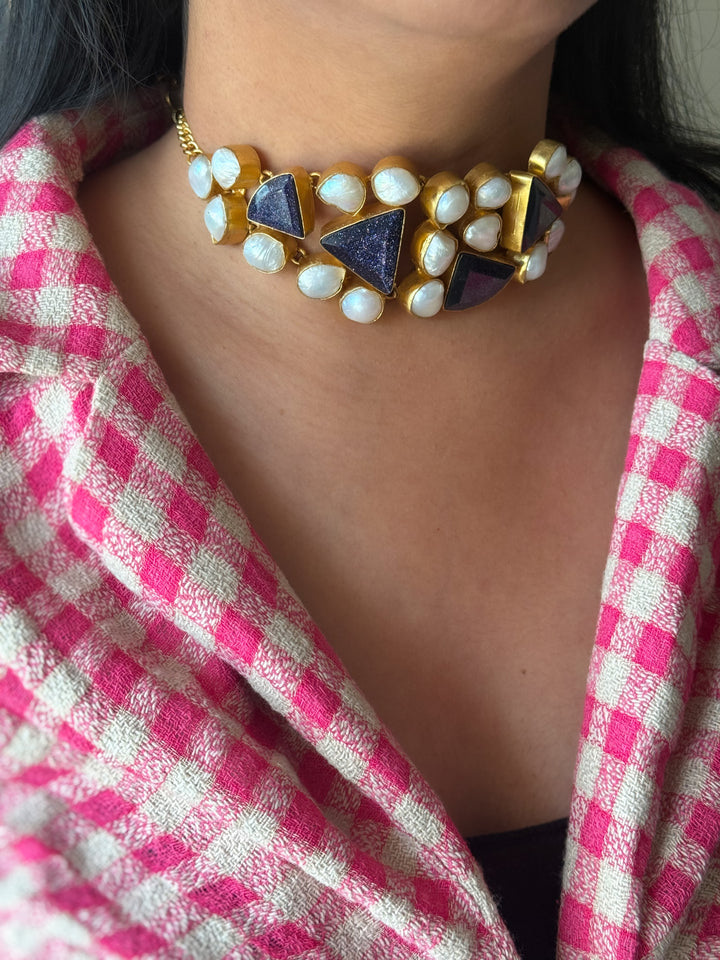 Statement Choker – Gold Brass, Adjustable Necklace