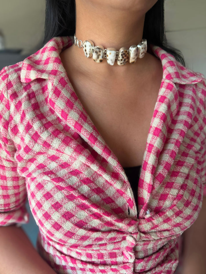 Statement Choker – Silver Brass, Adjustable Necklace