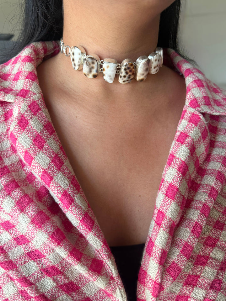 Statement Choker – Silver Brass, Adjustable Necklace