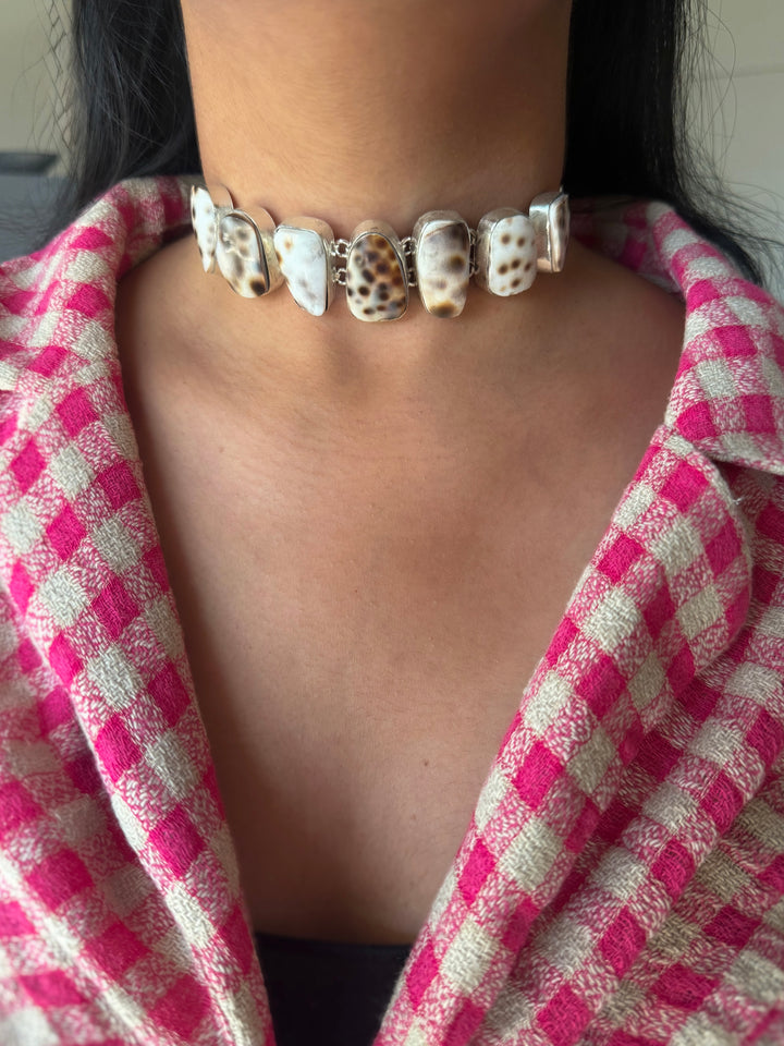 Statement Choker – Silver Brass, Adjustable Necklace