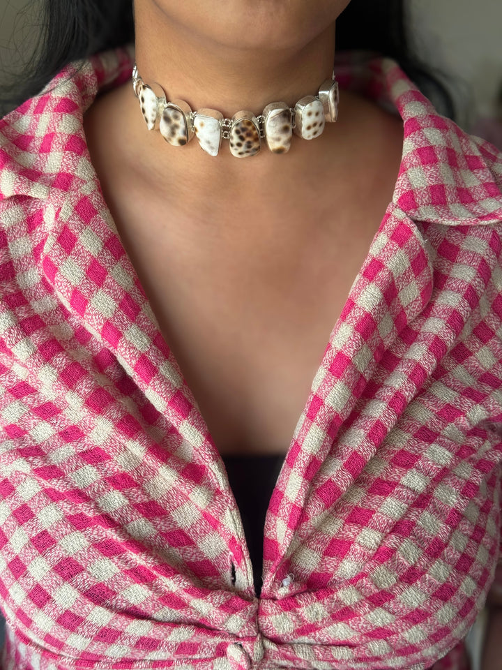 Statement Choker – Silver Brass, Adjustable Necklace