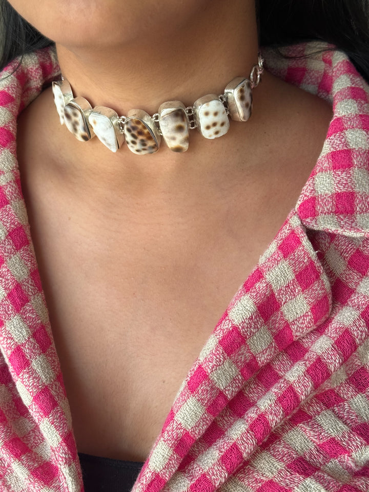 Statement Choker – Silver Brass, Adjustable Necklace