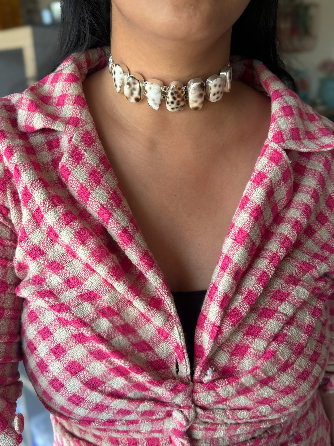 Statement Choker – Silver Brass, Adjustable Necklace