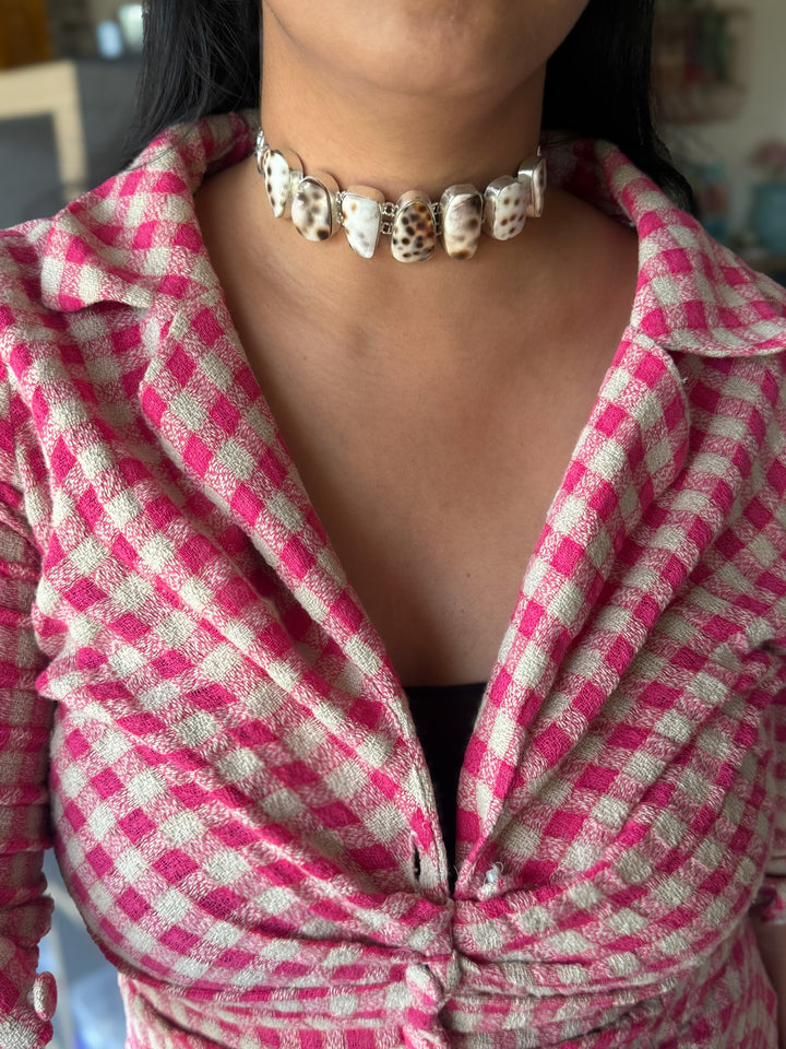 Statement Choker – Silver Brass, Adjustable Necklace