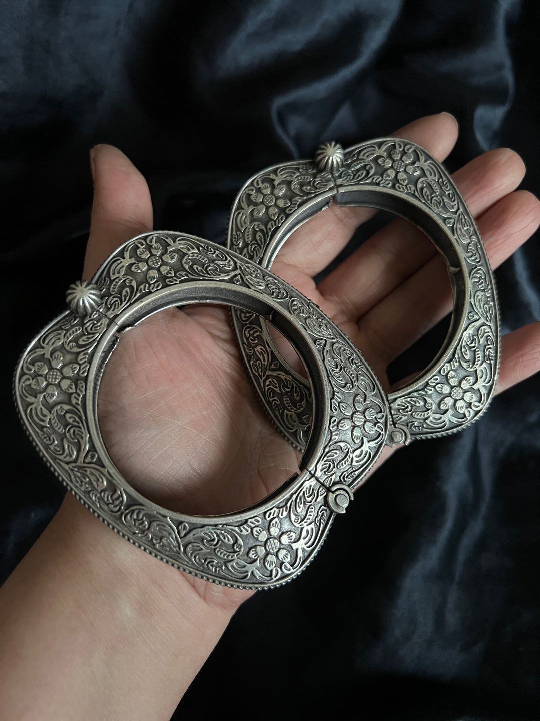 Elegant Brass Kada - Premium Quality Silver Replica