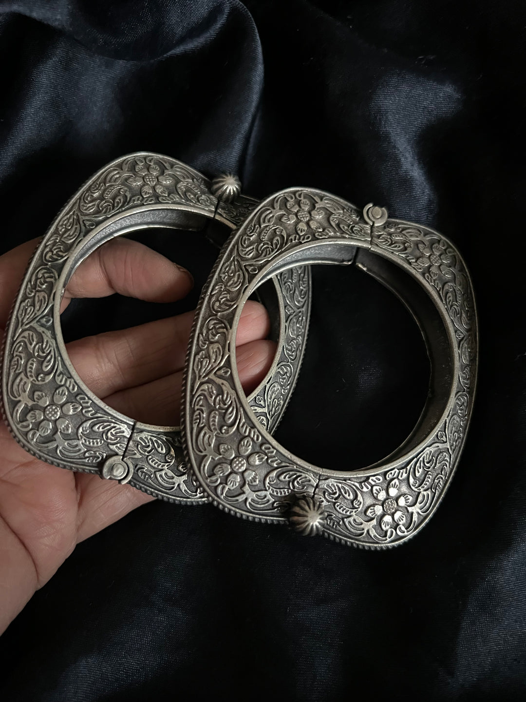 Elegant Brass Kada - Premium Quality Silver Replica