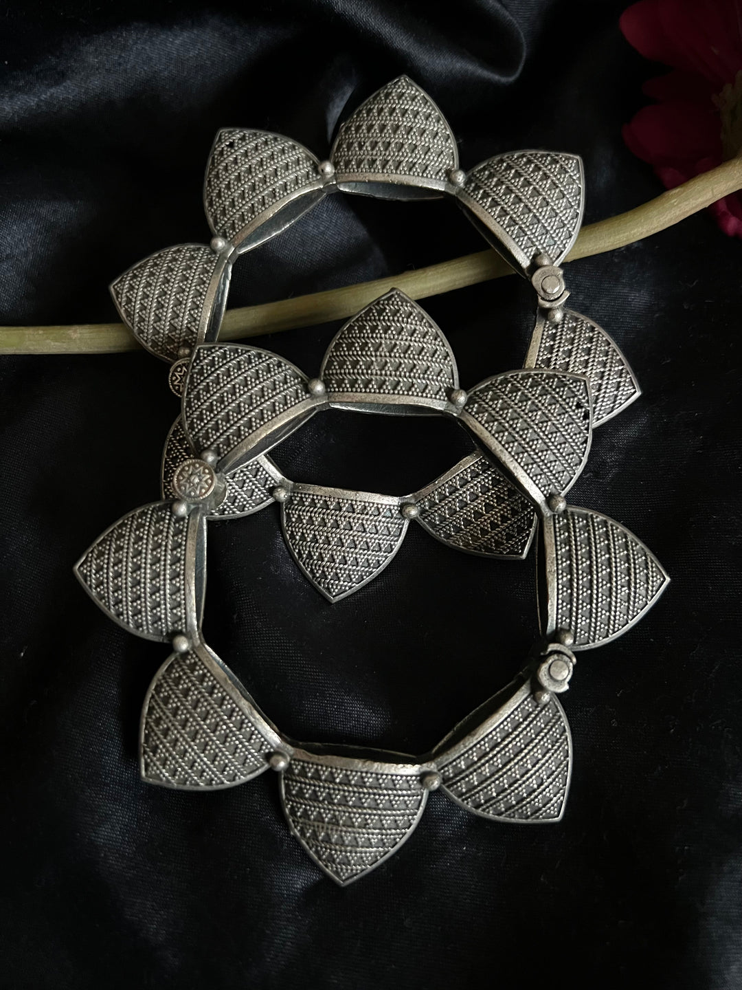 Flower Brass Kada - Premium Quality Silver Replica