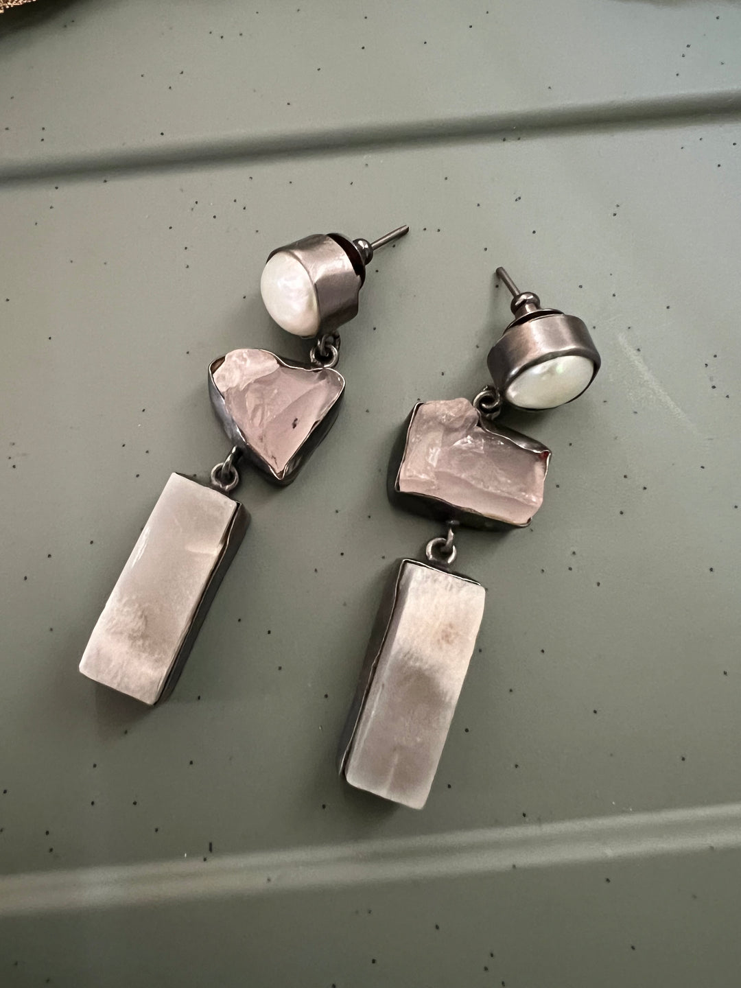 Elegant Natural Gemstone Quartz Earrings – SHIVKA