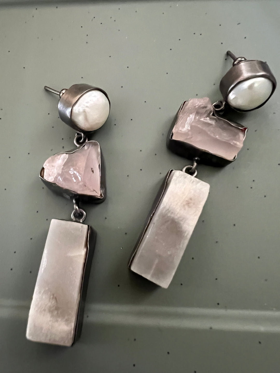 Elegant Natural Gemstone Quartz Earrings – SHIVKA