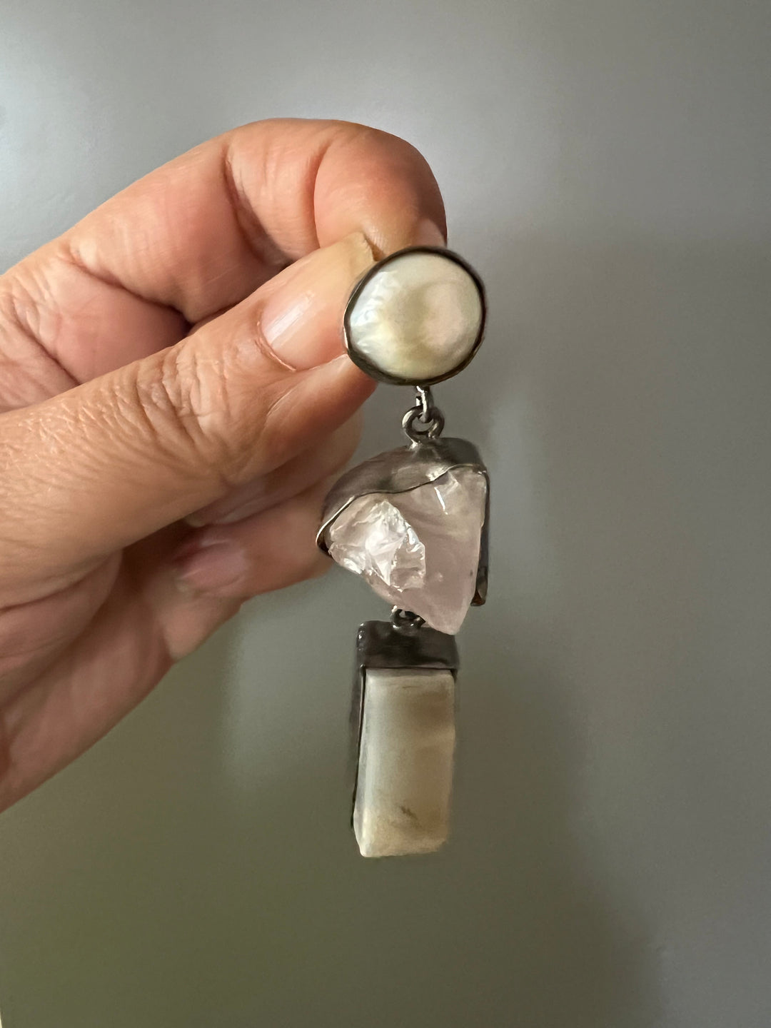 Elegant Natural Gemstone Quartz Earrings – SHIVKA