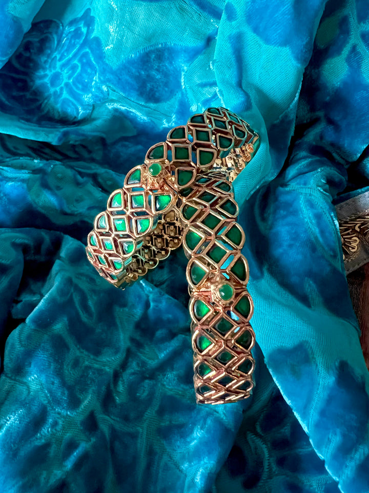 Classic Kundan Bangles - Set of 2