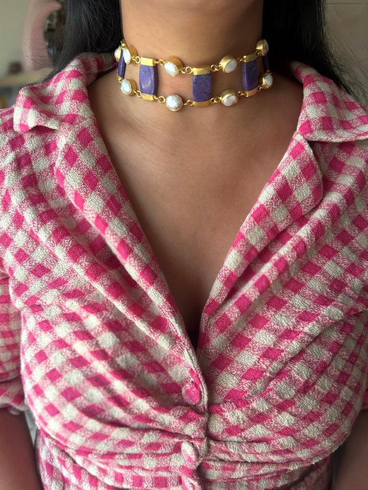 Statement Choker – Gold Brass, Adjustable Necklace