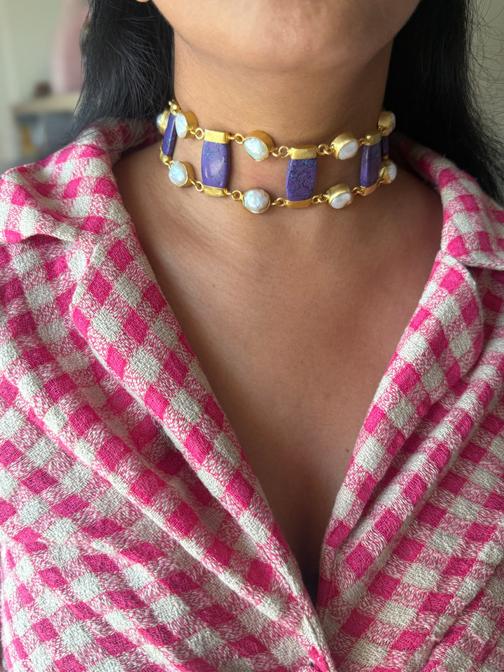 Statement Choker – Gold Brass, Adjustable Necklace